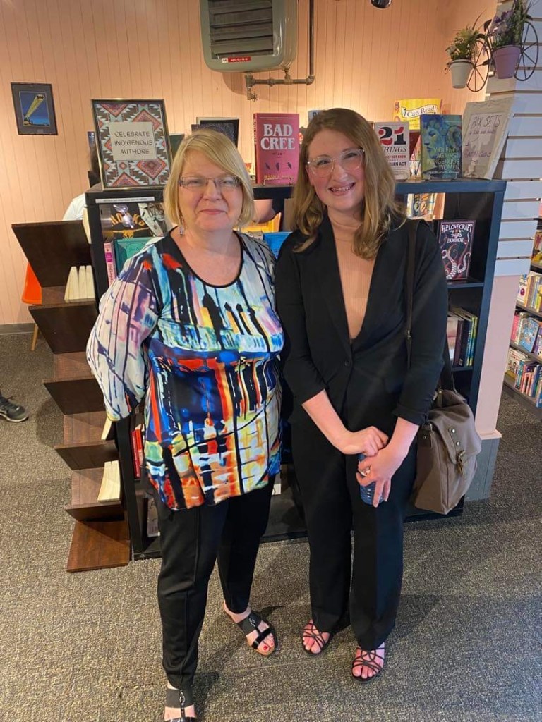 Wood Dragon Books' Senior Editor Jeanne Martinson and myself on the day of the launch in Regina